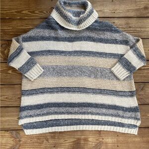 Altar’d State Striped Turtleneck Sweater XL Oversized Cozy Knit